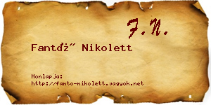 Fantó Nikolett névjegykártya